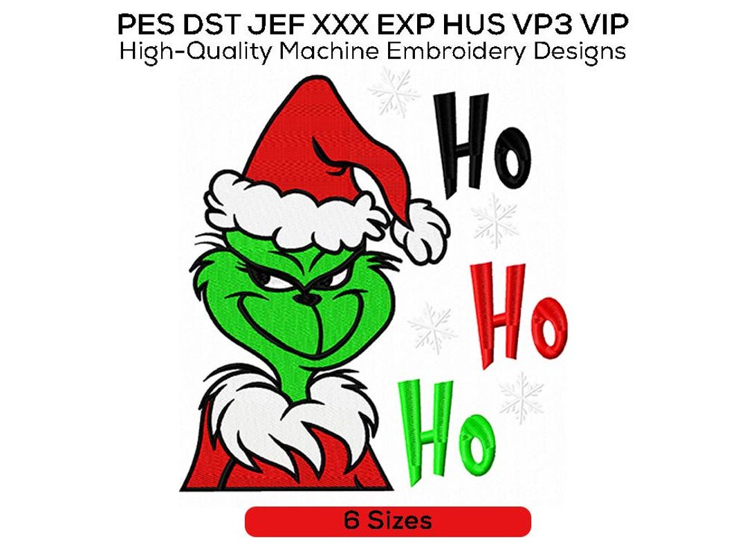 Grinch 'ho' Machine Embroidery Design (digital Download) - Etsy