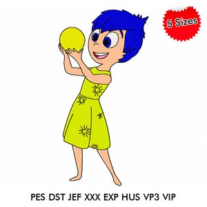 JOY from INSIDE OUT Machine Embroidery Design Files, Instant Download, Joy, Angry, Sadness, Disgust, Fear, Anxiety, Bing Bong