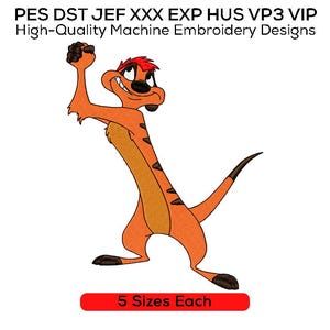 Timon Stickdatei | Digitale Maschinenstickdatei | Erdmännchen Charakter Muster