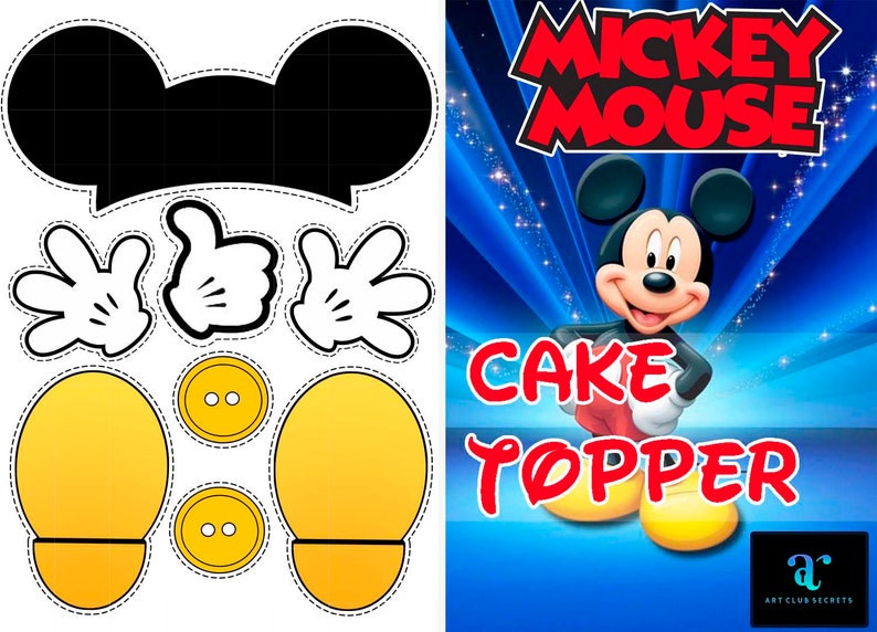 Mickey Mouse Cake Topper Printable