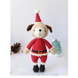 PDF Crochet Pattern Christmas Louie the dog, Ami Toys, English, Crochet Dog, Santa Clause, Cute Dog, Christmas Gift, Crochet Patterns