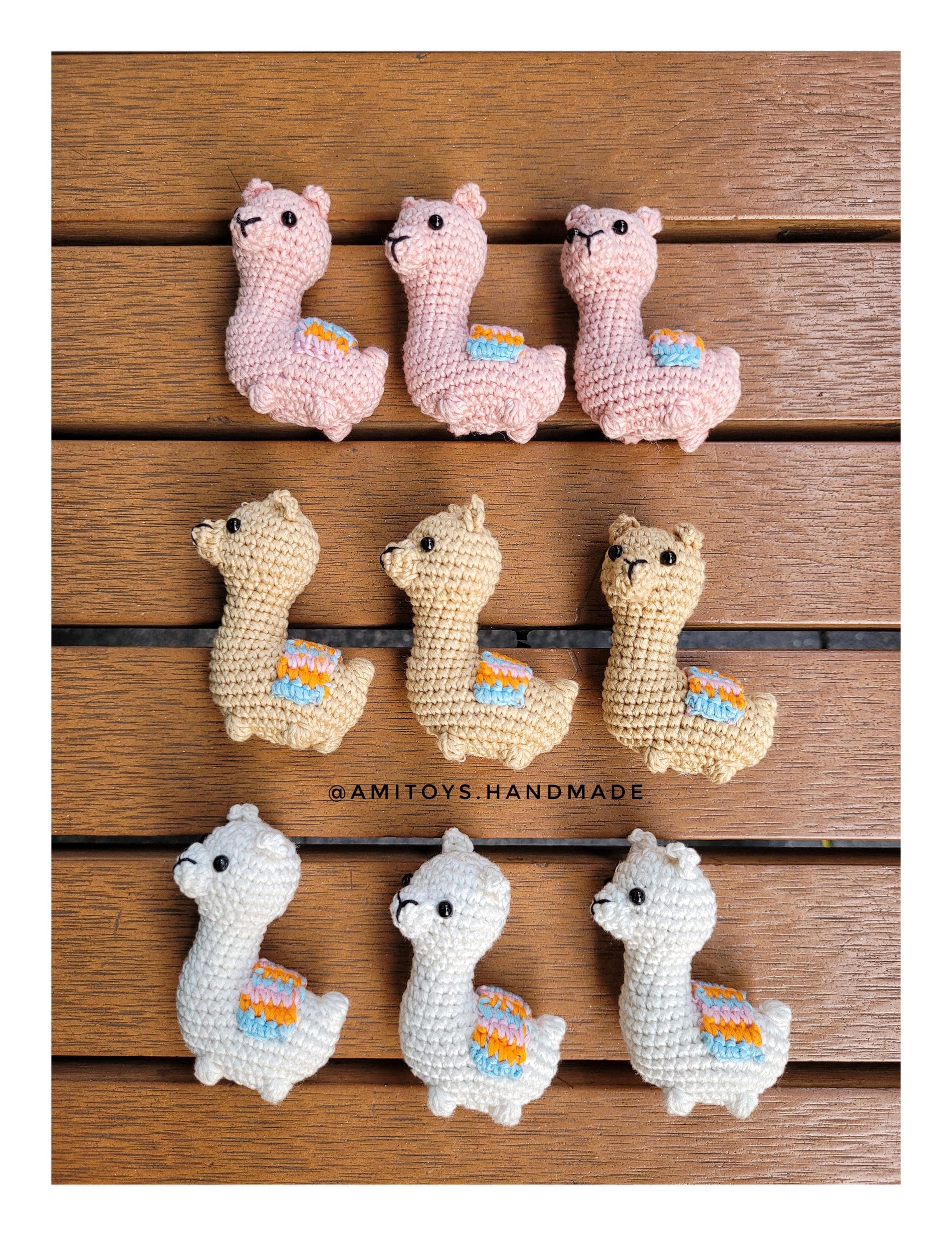 Crochet Llama Keychain: Handmade Cotton Plushie Toy