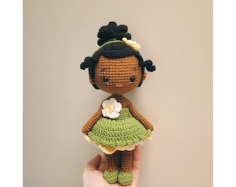 Crochet Princess Tiana Doll: Handmade Amigurumi Plushie
