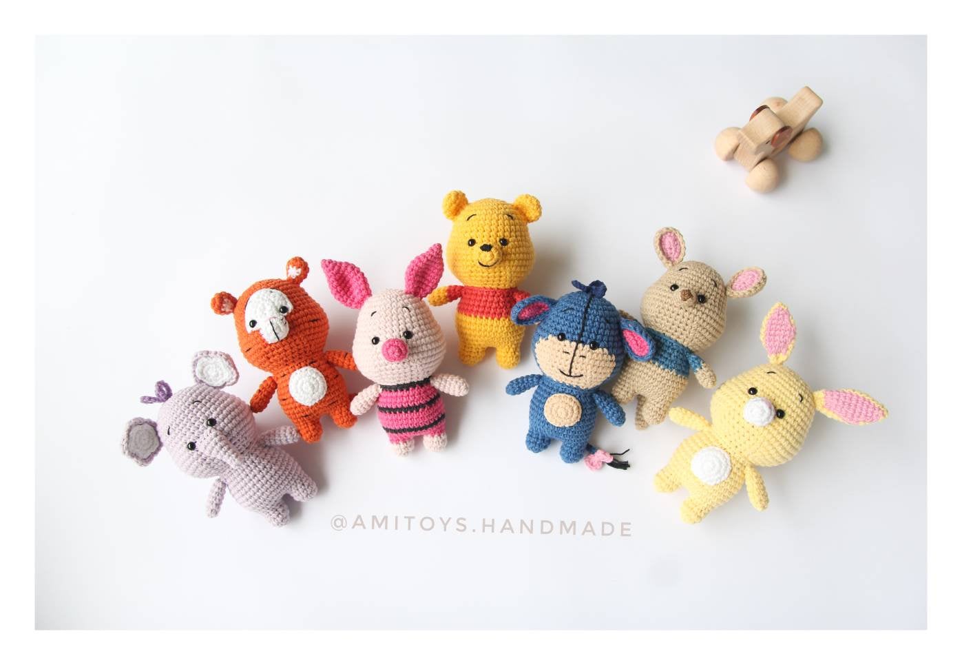Crochet Winnie the Pooh and Friends 4.5inch, Crochet Pooh Bear and Friends,  Pooh, Piglet, Tigger, Eeyore, Rabbit, Roo, Lumpy the Heffalump -   Denmark
