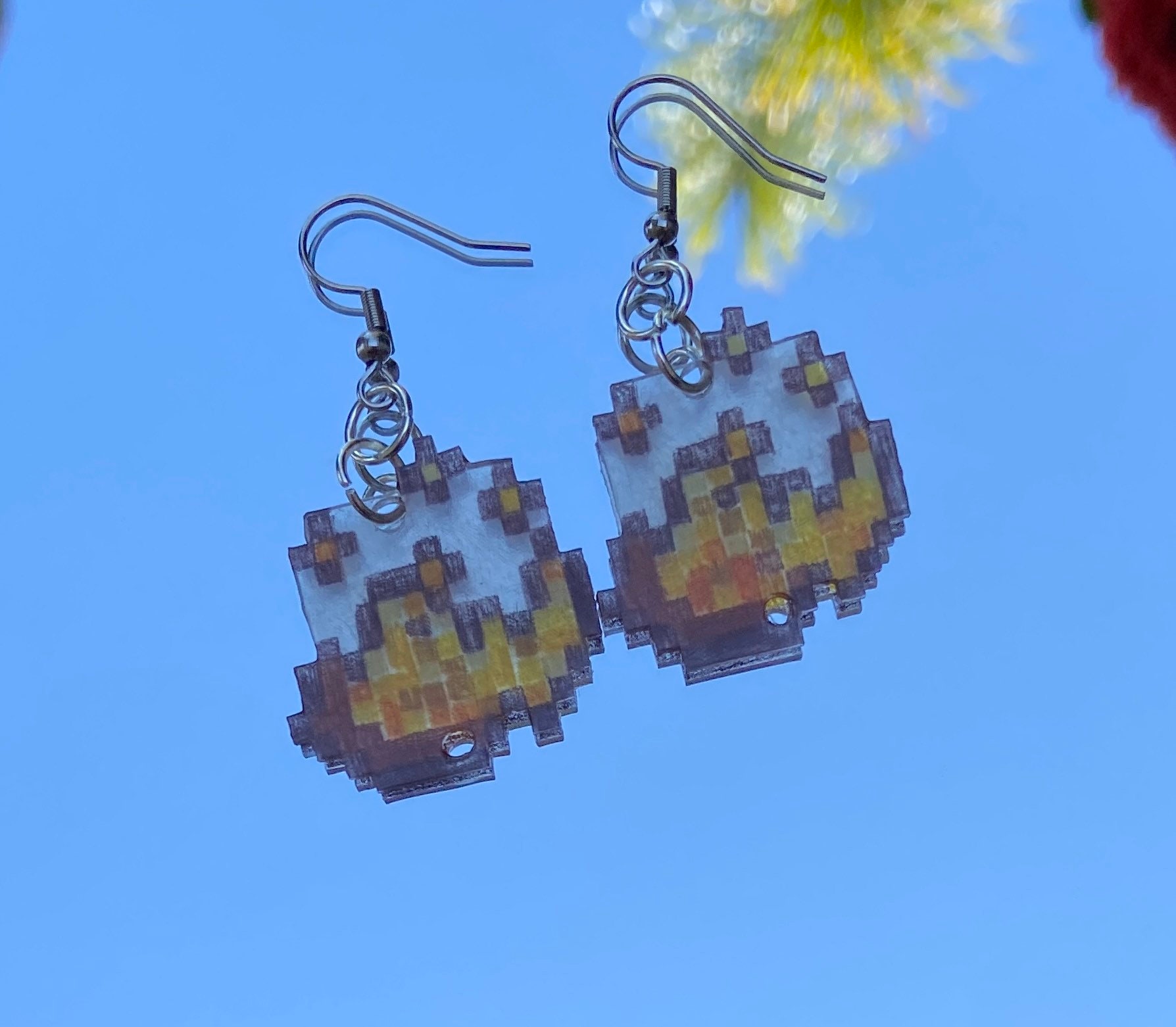 Minecraft Blaze Powder Earrings Etsy Australia