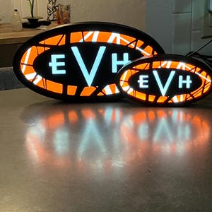 Custom made LARGE Van Halen EVH 3D LED Light Box! 12 Inches!