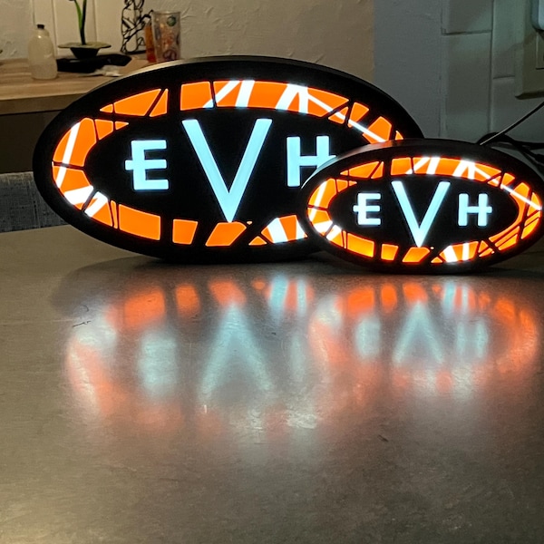Custom made LARGE Van Halen EVH 3D LED Light Box! 12 Inches!