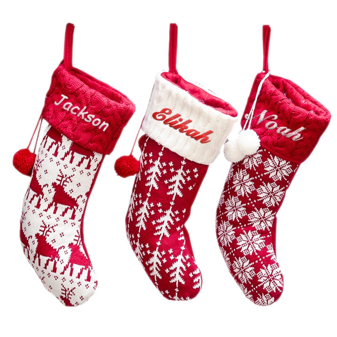 Personalized Christmas Stockings Embroidered Christmas Etsy