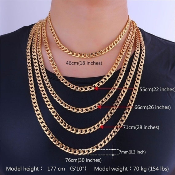 18K Gold Plated Cuban Link Necklace Curb Link Necklace Link - Etsy