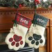 Personalized Paw-shaped Christmas Pet Stocking Family Stockings 