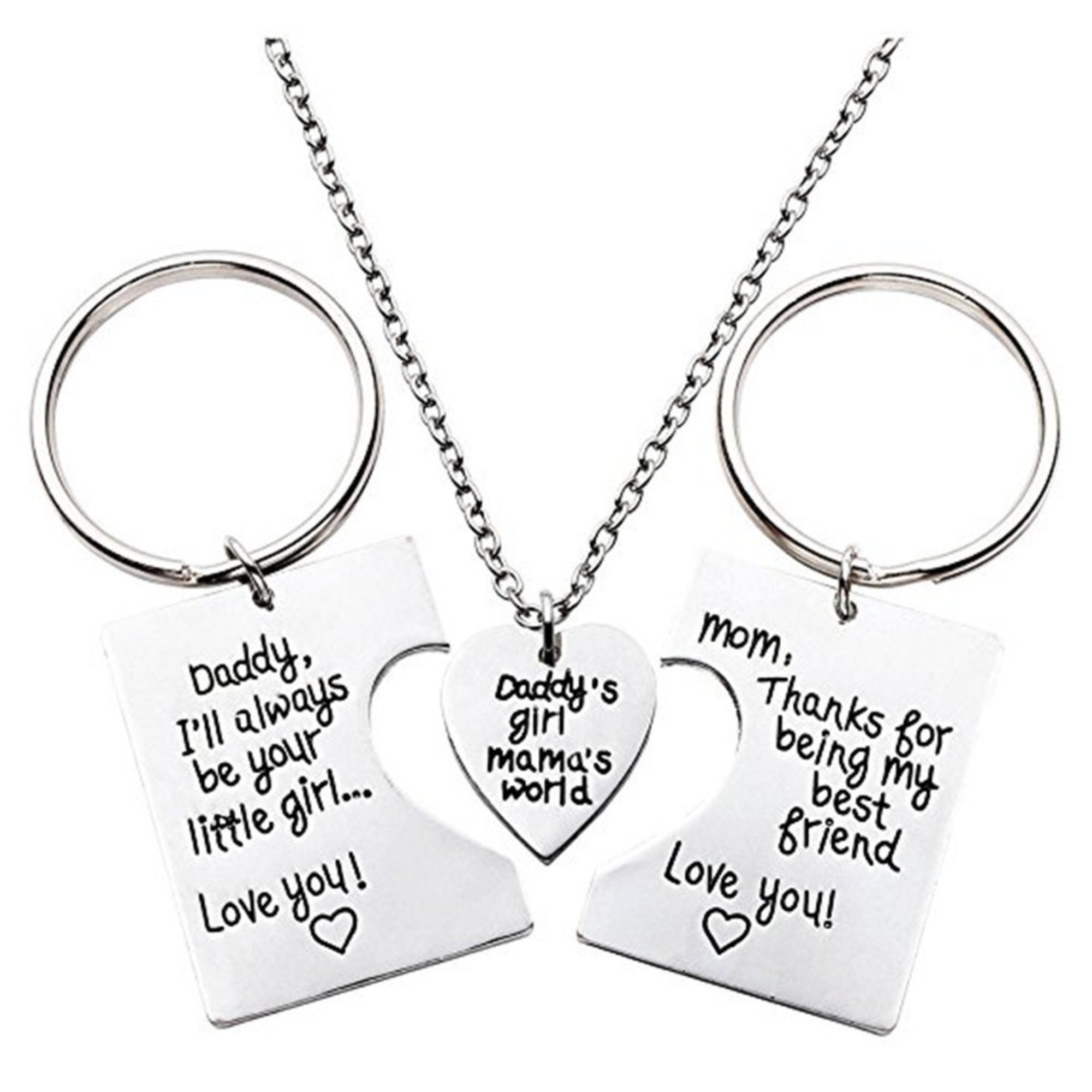 Father Daughter Pendant Necklace 