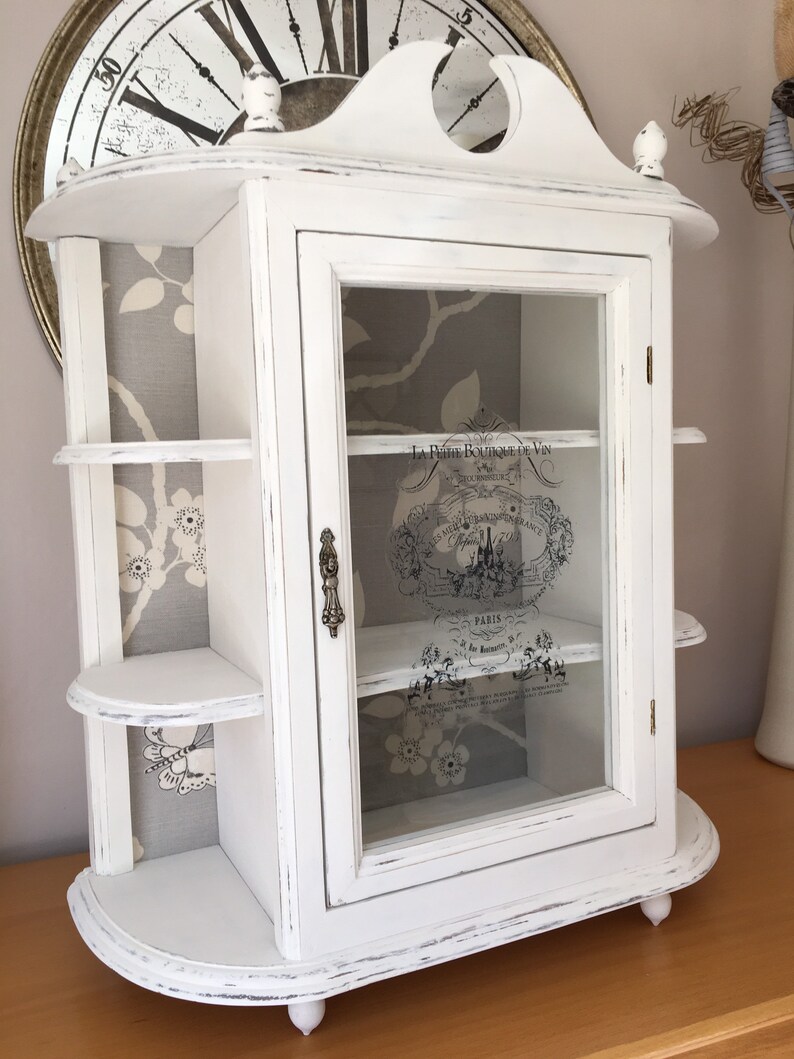 One of a Kind Large Vintage White Curio Wall Hanging Etsy