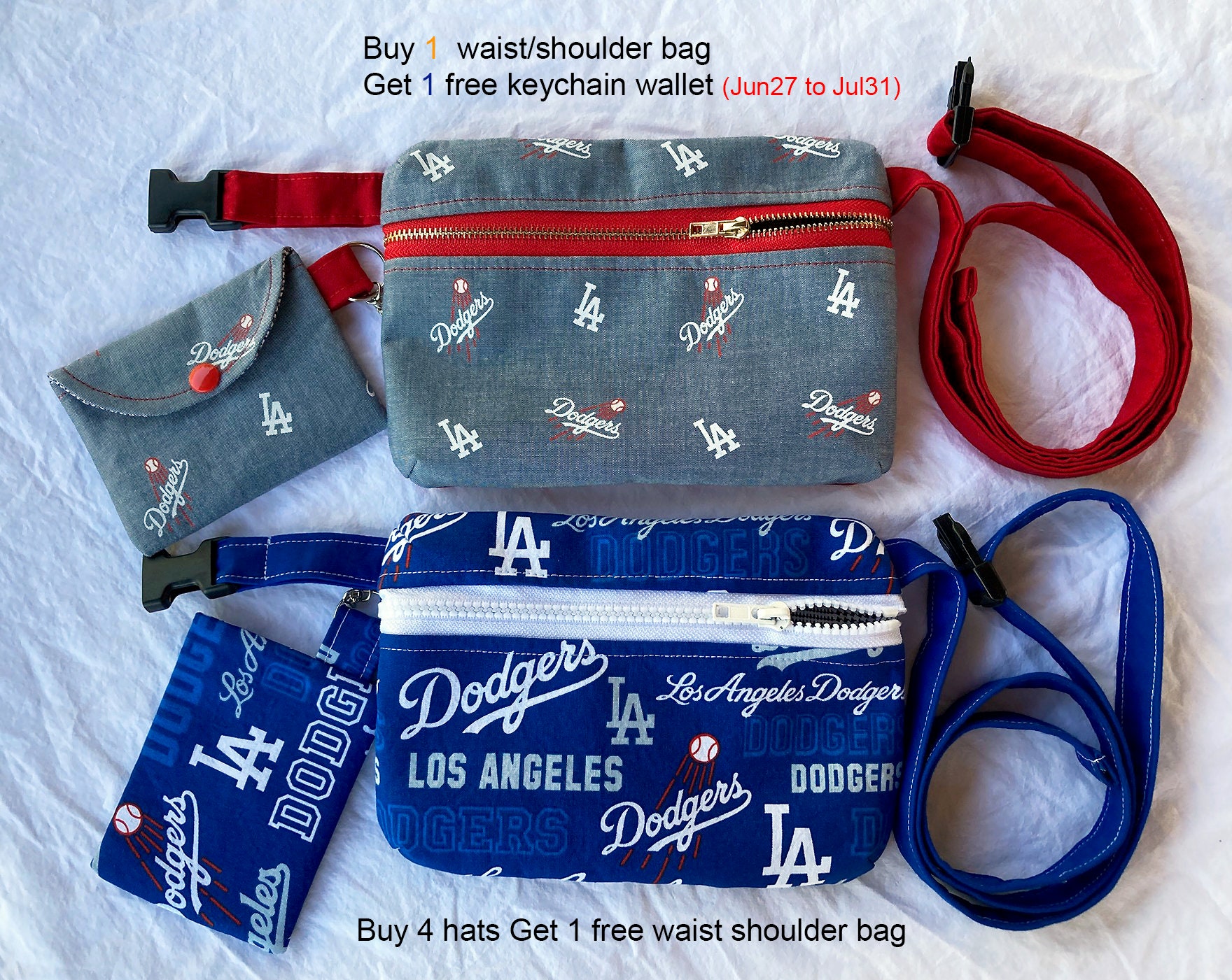 Los Angeles Dodgers Team Wordmark Crossbody Belt Bag FOCO