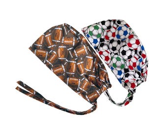 Männer und Frauen Scrub Cap, Fußball, Fußball-Druck Made in USA