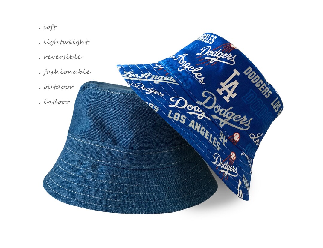 LA Dodgers Bucket Hat ,LA Baseball Team, Reversible ,blue, White