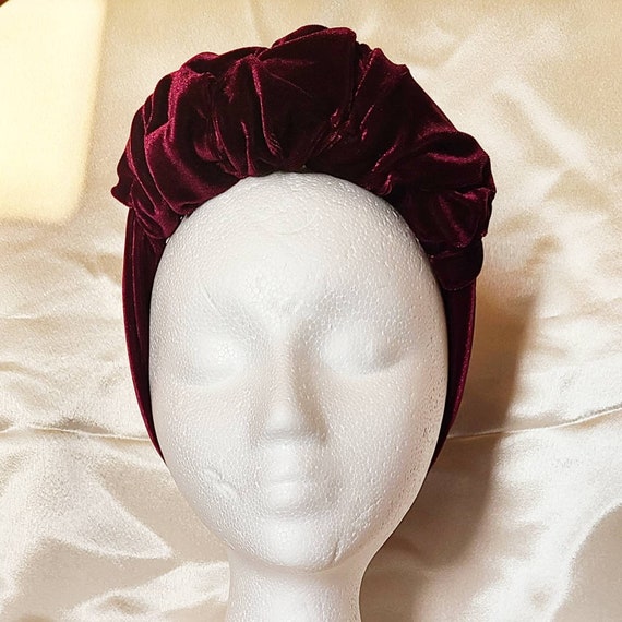 Vintage headband Retro 1940s Wrap Turban Headband Pinup hair wrap