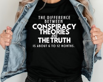 La diferencia entre la teoría de la conspiración y la camisa de la verdad, la camisa del buscador de la verdad, el pensador libre, la camisa del guardián de la libertad, la camisa patriota
