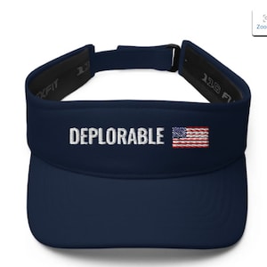 Deplorable Embroidered Visor, Trump Hat, Trump Golf Visor, Keep America Great Hat, MAGA Hat, 45 Hat, American Flag Hat, USA Visor