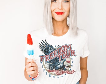 Freedom Tour Shirt, Trendy 4th of July Shirt, Patriotic Shirt, Independence Day Shirt, Patriot Shirt, July 4th Shirt, Patriotic Band Tee