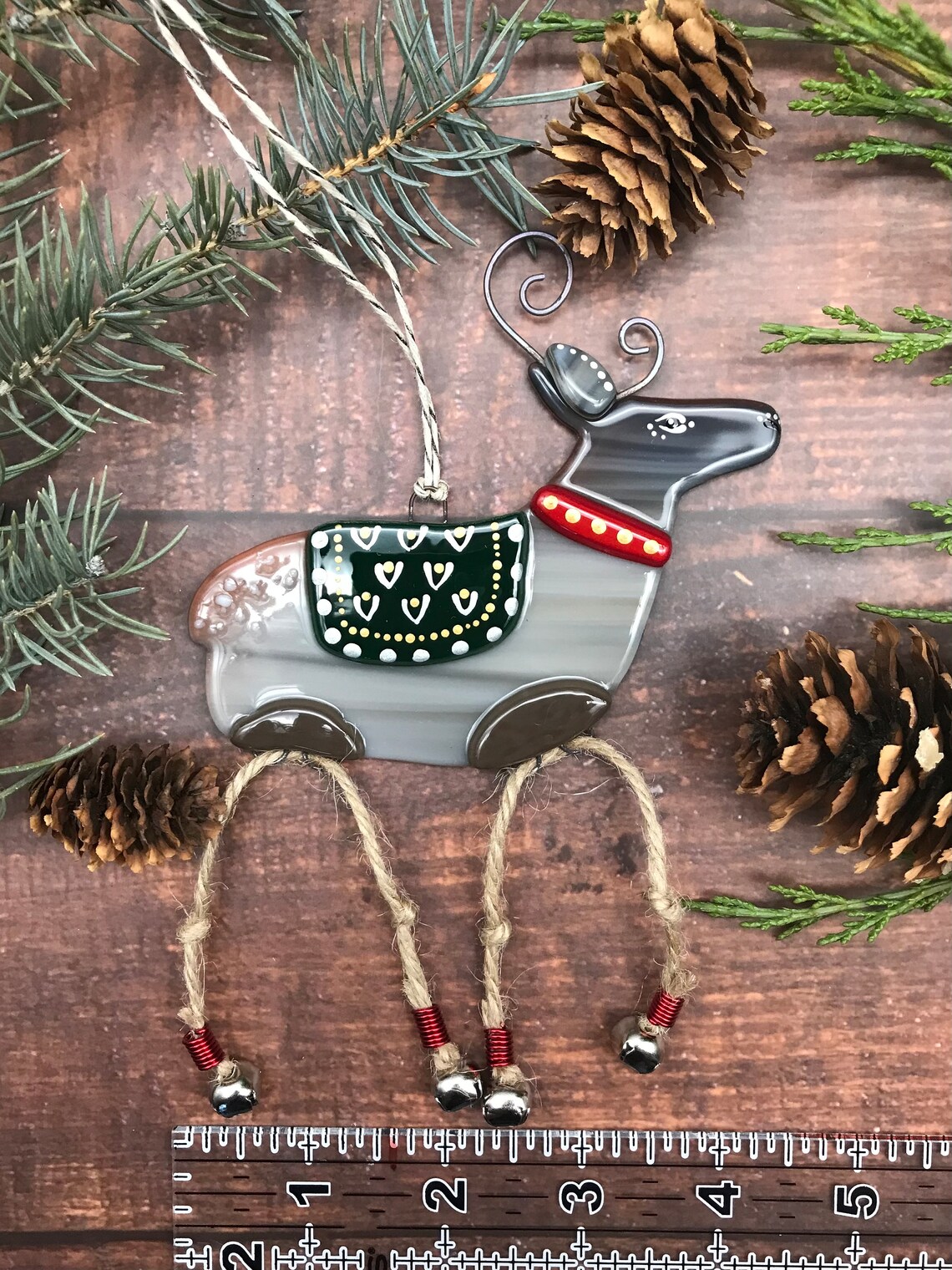 Fused Glass rope Legged Reindeer C - Etsy