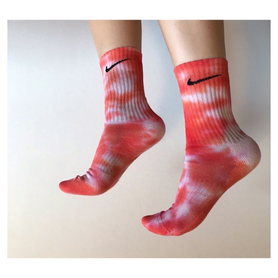Chaussettes Nike Tie Dye clabouss es rouge sang Etsy France