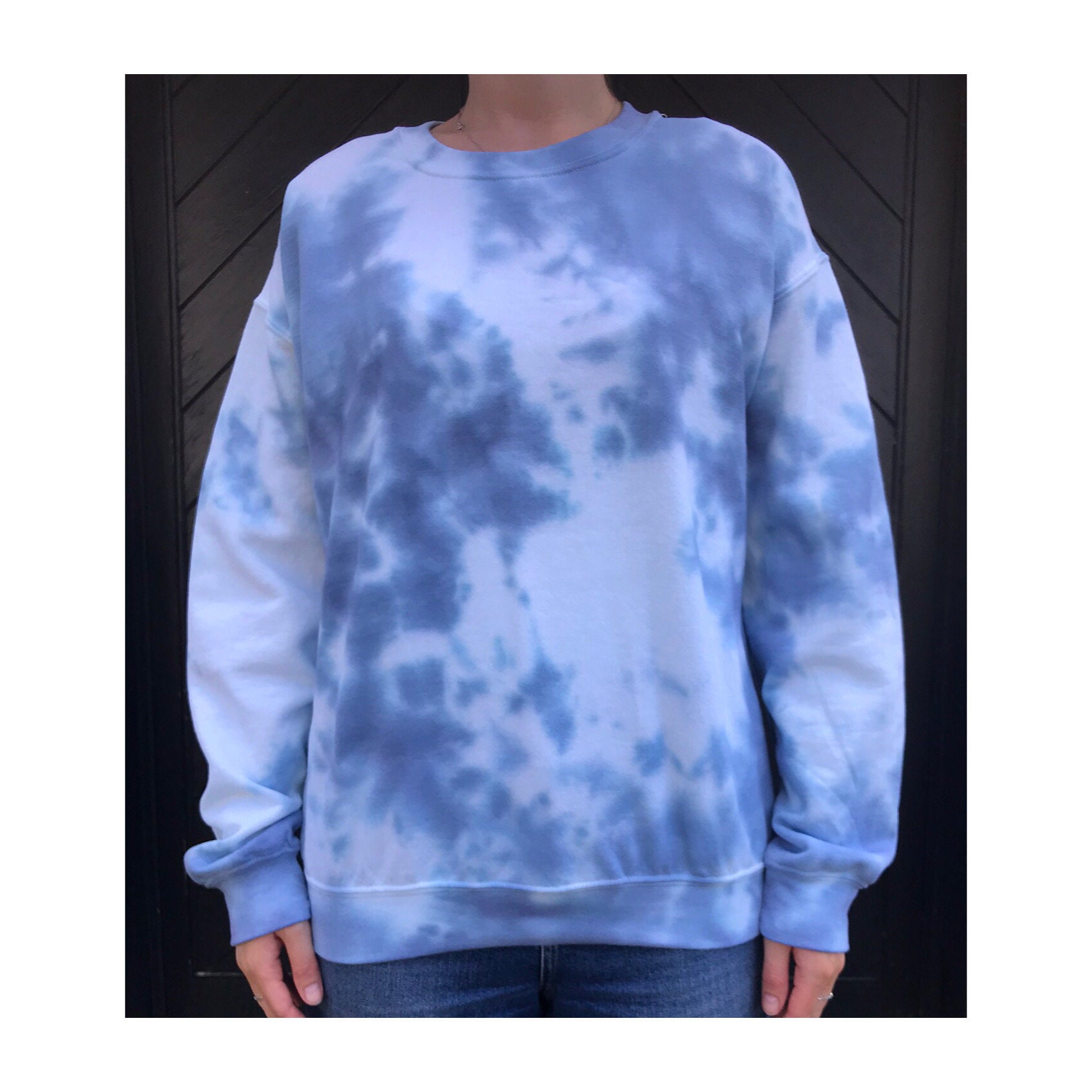 Navy Blue Tie Dye Jumper Etsy