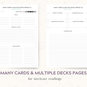 Tarot Journal Pages PDF Printable Digital Download For Grimoire, Book of Shadows, Witchy Journal