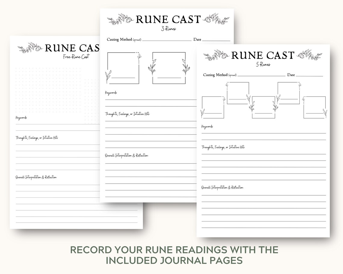 Runes Elder Futhark Essentials Cheat Sheets and Journal, Rune Meanings ...