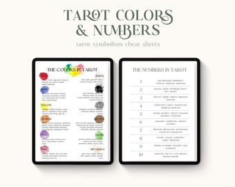 Tarot Colors and Numbers Cheat Sheets PDF Printable For Learning Tarot Meanings