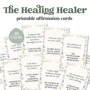 The Healing Healer, Printable Affirmation Cards,