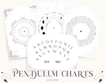 Pendulum Charts Printable For Grimoire, Book of Shadows, Witchy Journal