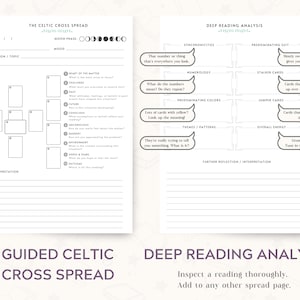 Tarot Journal Pages PDF Printable Digital Download For Grimoire, Book of Shadows, Witchy Journal