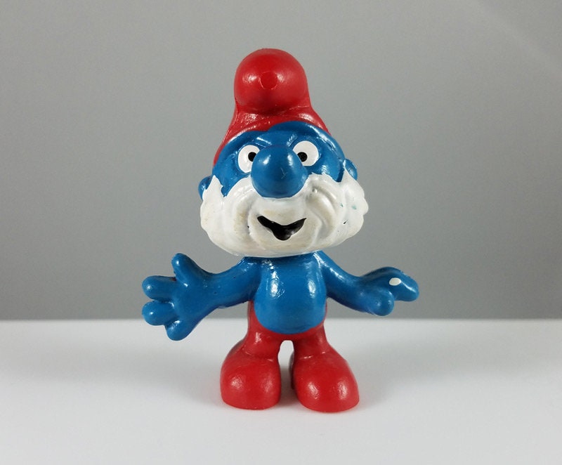 Smurfs Schleich 80's Vintage Toy Figurine Papa Smurf | Etsy