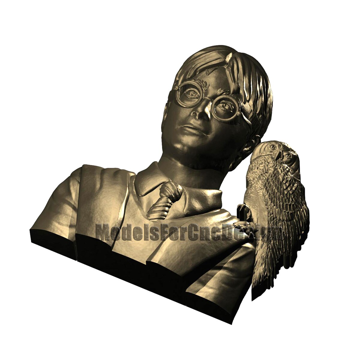Harry Potter and the owl. STL File for Cnc Route /3D Model Cnc Etsy