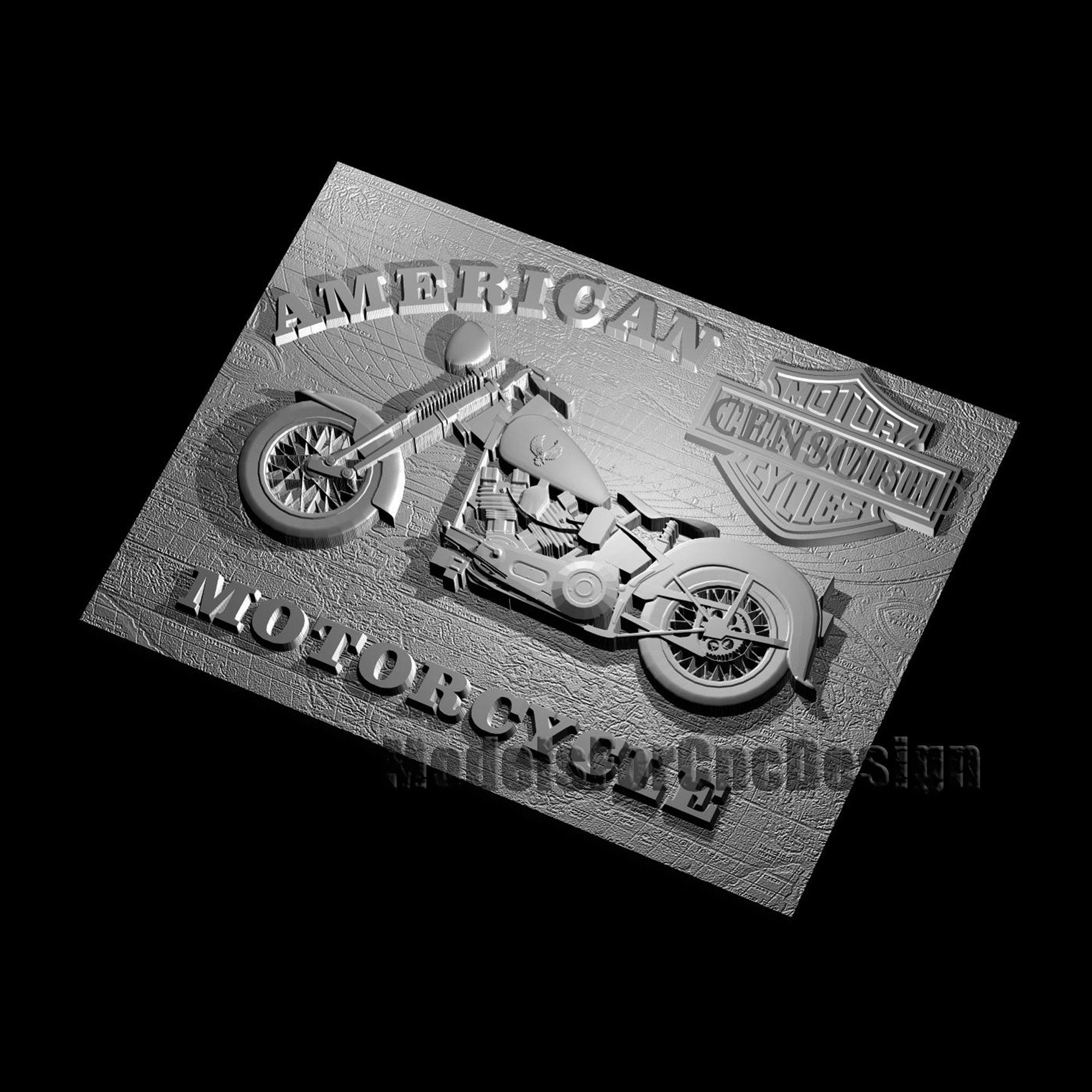 Emblem harley davidson stl file for cnc route 3d model cnc etsy