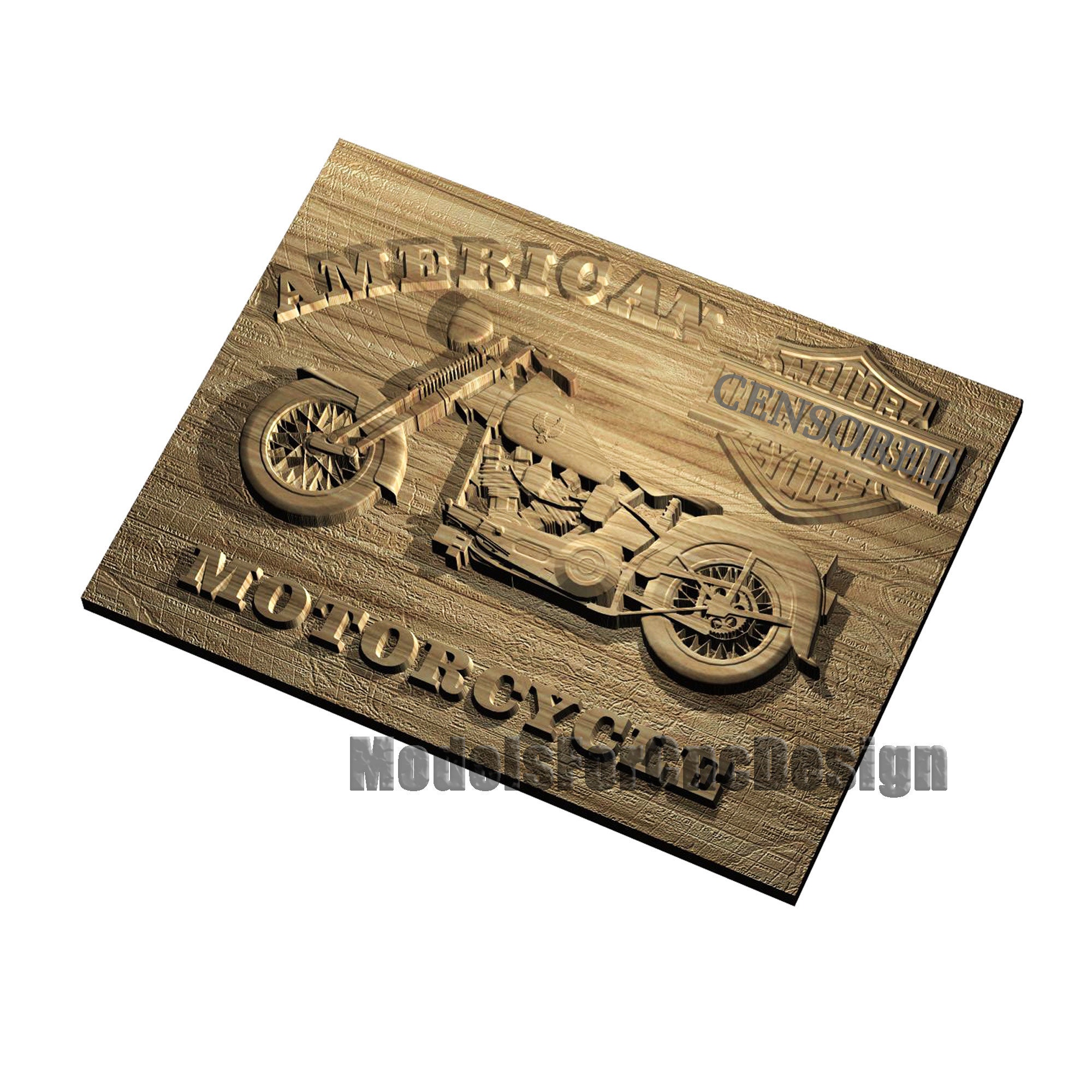 Emblem harley davidson stl file for cnc route 3d model cnc etsy