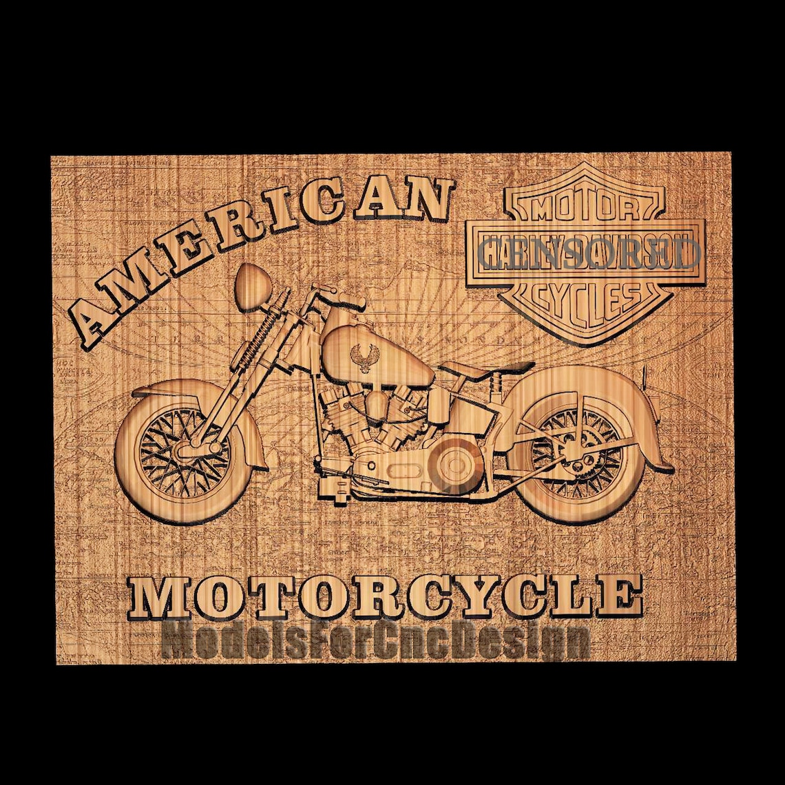 Emblem harley davidson stl file for cnc route 3d model cnc etsy