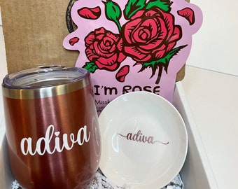 Gift Box For Her | Birthday Gift Box | Tumbler Gift Box | Gift for Friend | Care Package | Ring Dish Tray | Custom Tumbler | Face Mask