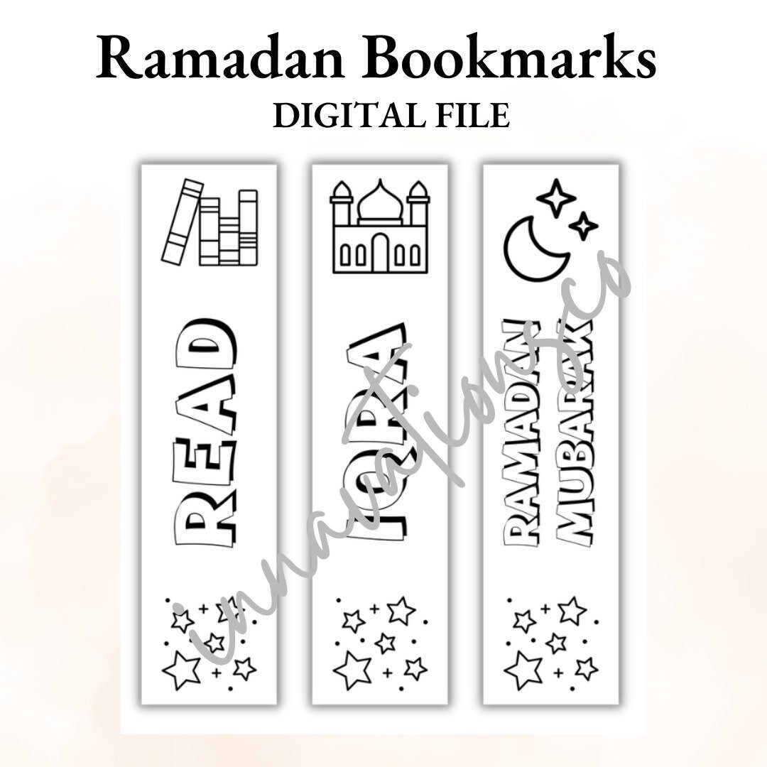 Ramadan Bookmarks Activity Set Custom Coloring Bookmarks Set Islamic…