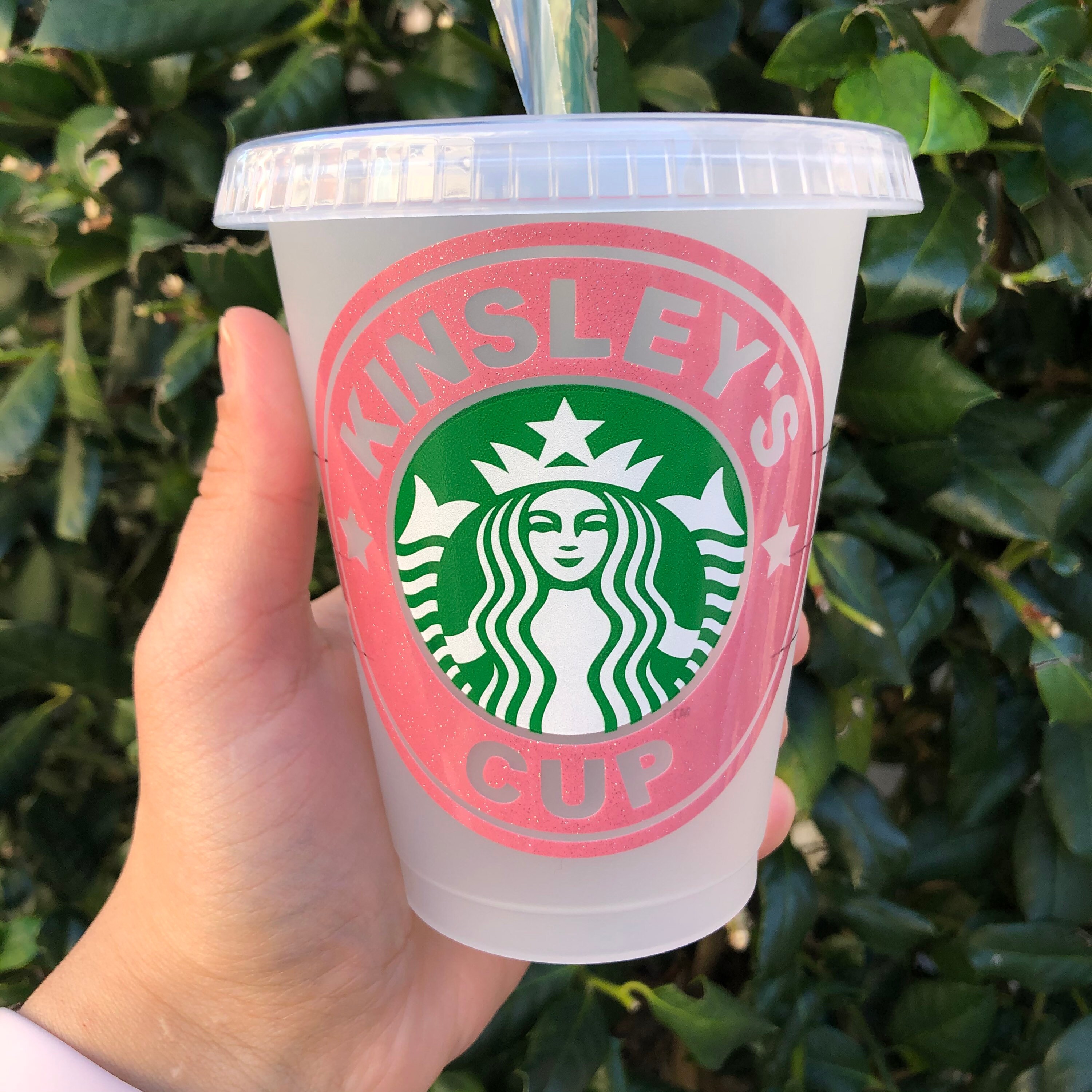 Starbucks Strawberry and Hearts Cold Cup - lacustomdesignz