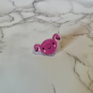 Uterus Cartoon Acrylic Pin | Ovaries Uterus Pin | White Coat Pin | Doctor OBGYN Gift | OB Gift | Medical Student Gift | Feminist Pin