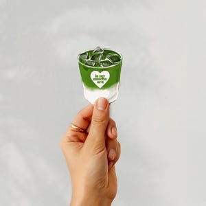In My Matcha Era Sticker – Aesthetic Iced Matcha Latte Sticker | Matcha Lover Gift | Cute Vinyl Sticker for Tumblers, Laptops, Journals
