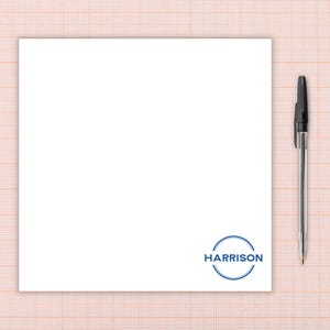 Bloc de notas con monograma personalizado: papelería de oficina con nombre personalizado