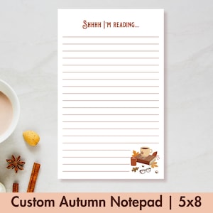 Personalized 5x8 Lined Notepad  - Cozy Fall Colors