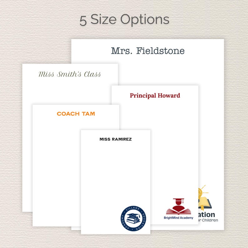Custom School Logo Notepad | Personalized Teacher Notepad - Etsy
