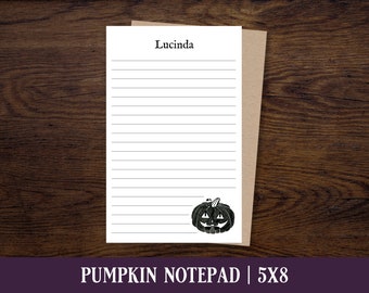 Custom Spooky Pumpkin Notepad | Personalized Gothic Stationery