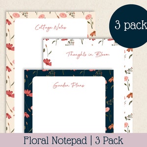 Personalized Floral Notepad Set