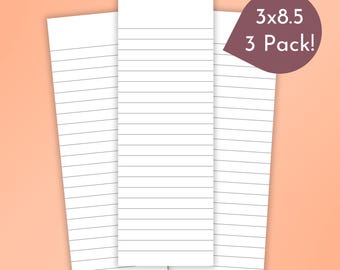 3x8.5 Lined Notepad (3 pack) | 60 sheets per pad