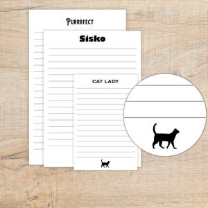 Personalized Notepad with Cat Design - Personalizable