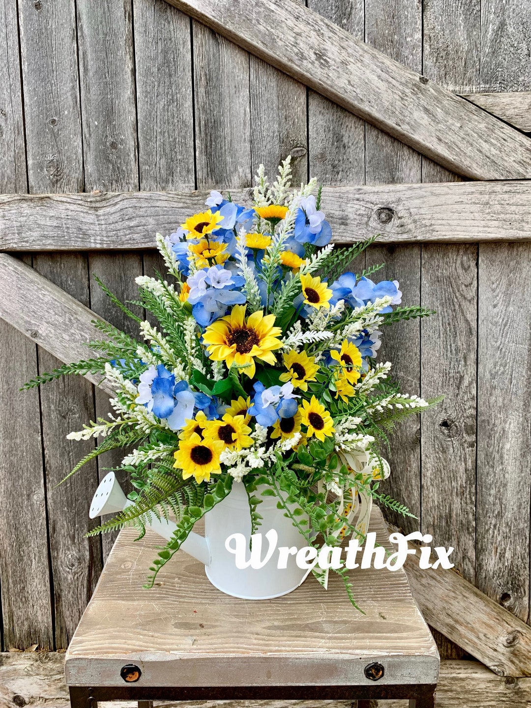 Bluebonnet Arrangement, Watering Can Arrangement, Flower Arrangement